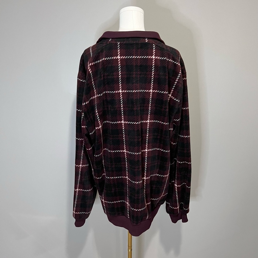FRYE & CO Plaid Fleece Quarter Zip Pullover Size XXL - Picture 5 of 9
